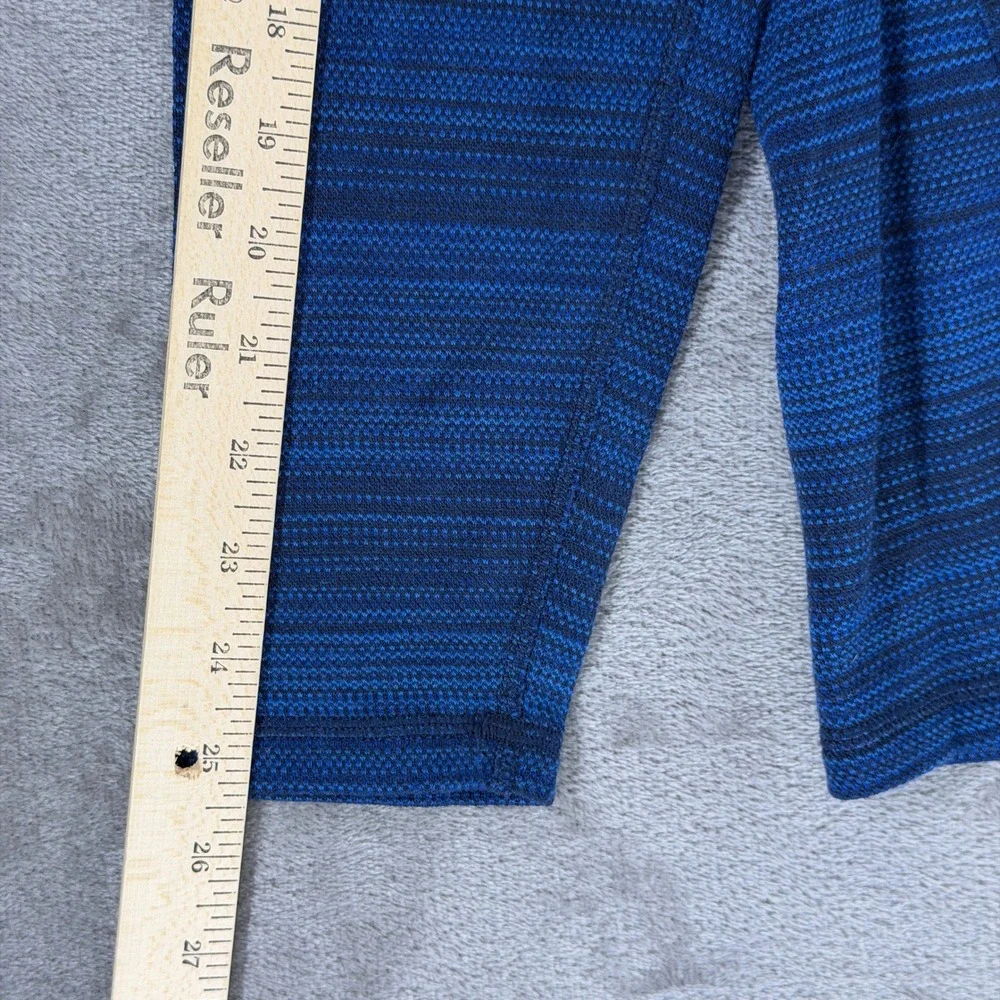 Smartwool Mens XL Blue Striped 100% Merino Wool Base Layer Top SW016349 F24